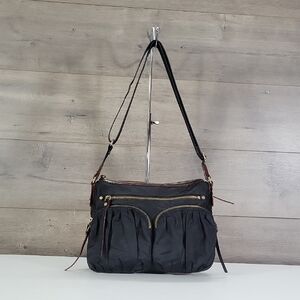 MZ Wallace Paige Black Nylon Crossbody Shoulder Bag